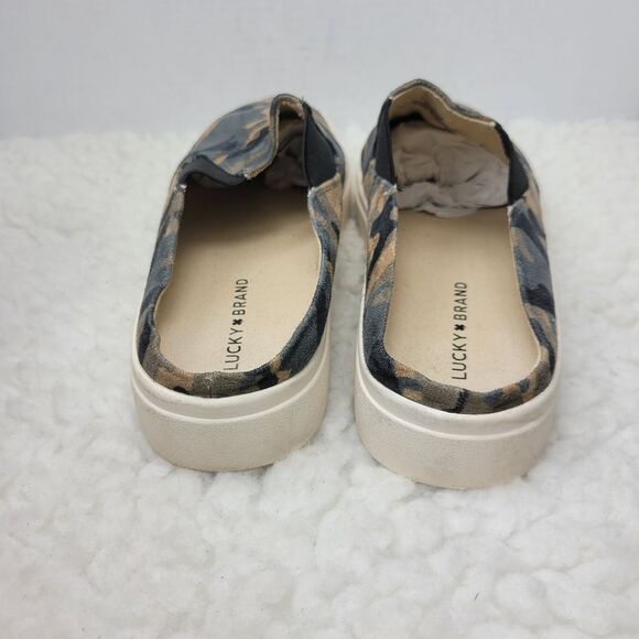 Lucky Brand Tychael Women's Slip On Mul Size  9 Green Camouflage Comfort Shoes - Picture 4 of 9